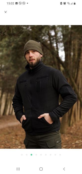 Тактична флісова кофта Undolini чорна, олива, мультікам Alligator pip