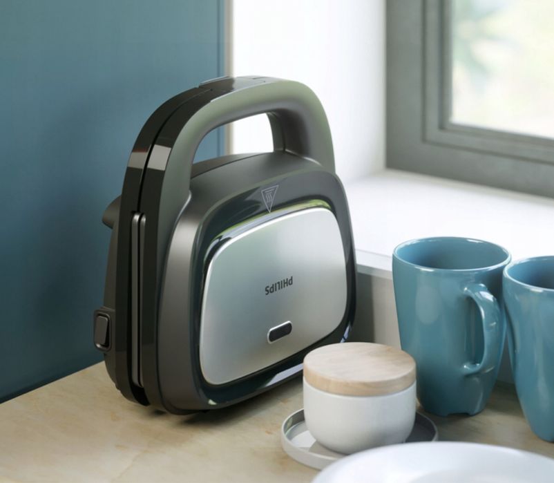 PHILIPS Toster Opiekacz Gofrownica 3w1 do Kanapek Panini Prezent