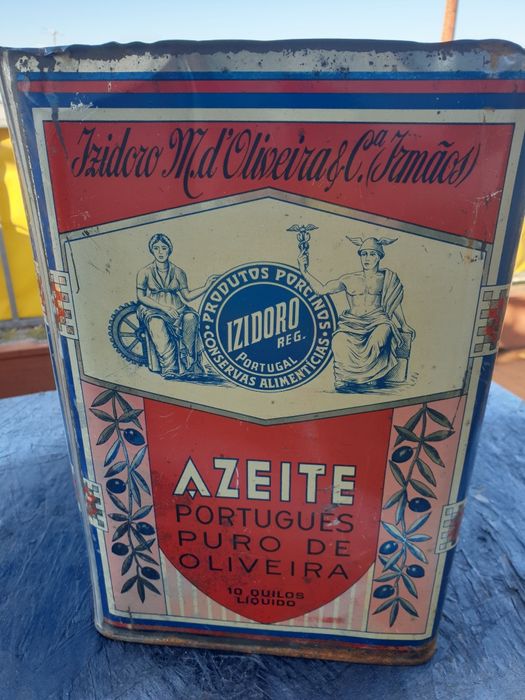 Lata muita antiga de azeite Izidoro