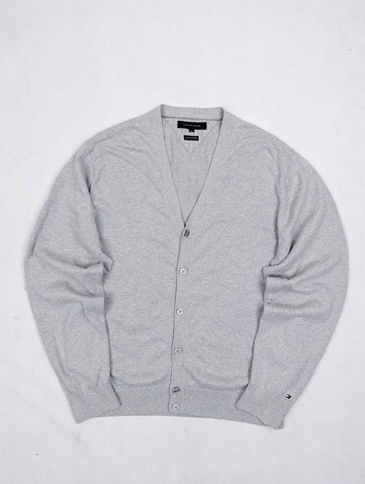 TOMMY HILFIGER szary sweter kardigan L