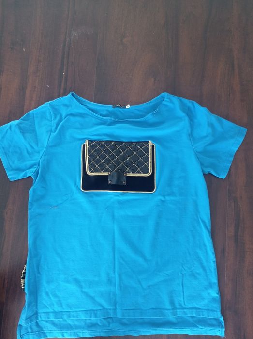 Bluzka damska bawełniana niebieska