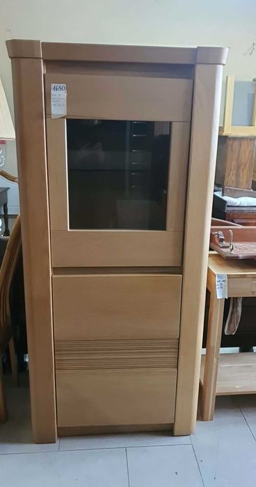 Witryna drewniana drewno dębowa jasna nowoczesna podświetlana FV DOWÓZ