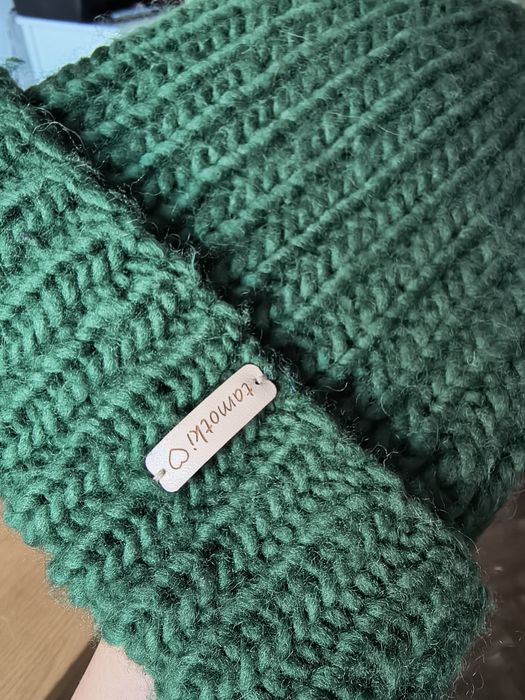 Czapka zimowa wełna 100% rękodzieło