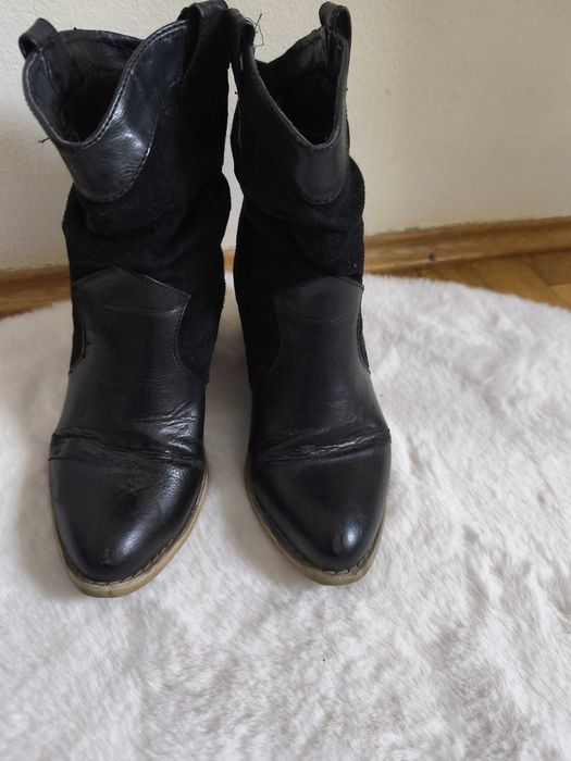 Buty kowbojki damskie czarne rozmiar 37
