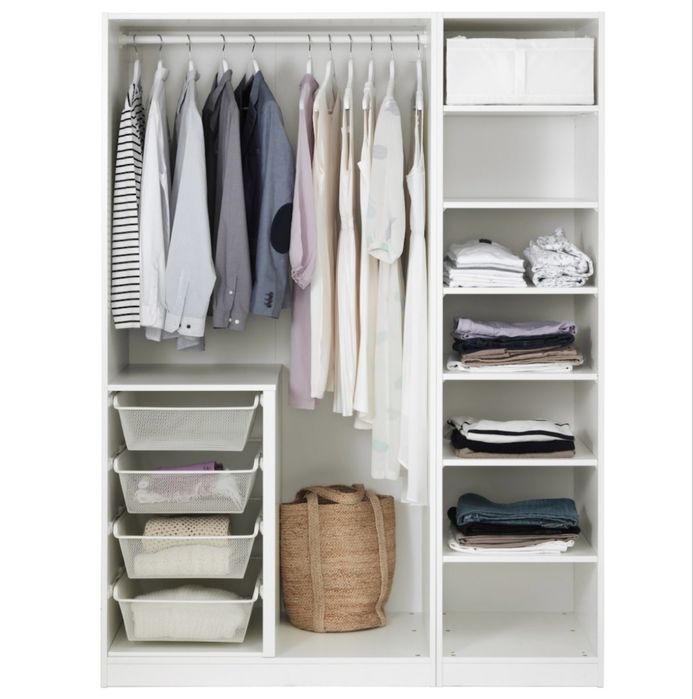 PAX ПАКС / FORSAND ФОРСАНД Шафа, білий / білий, 150x60x201 cм | IKEA