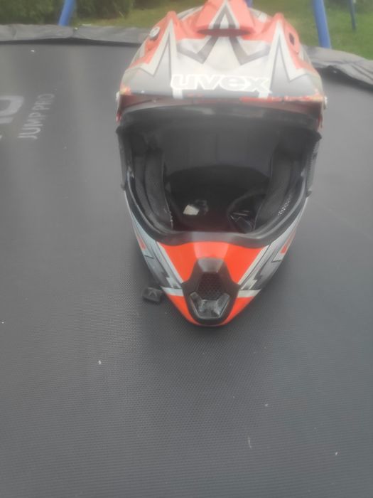 Kask full face pomarańczowy