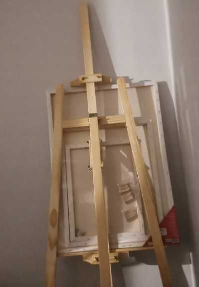 Drewniana Sztaluga Malarska Regulowana Składana Trójnożna Stabilna