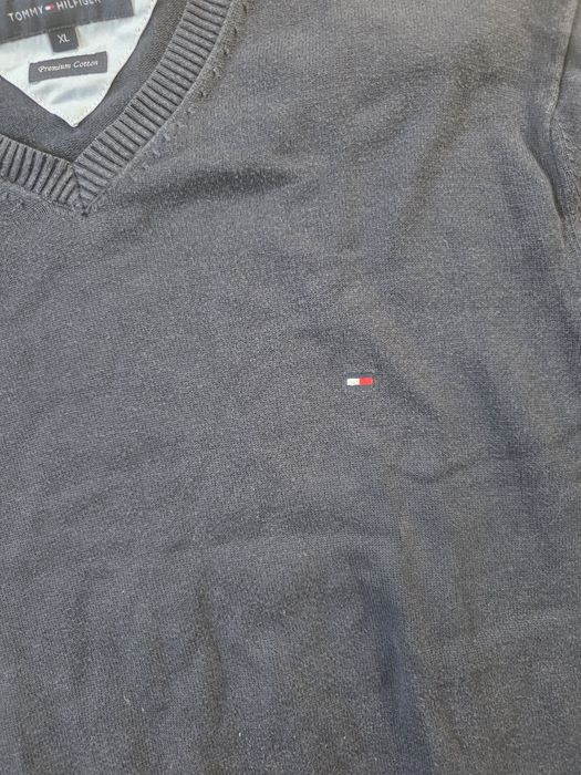 Zestaw 2x Męski sweter V-neck (w serek) Tommy Hilfiger & s.Oliver XL
