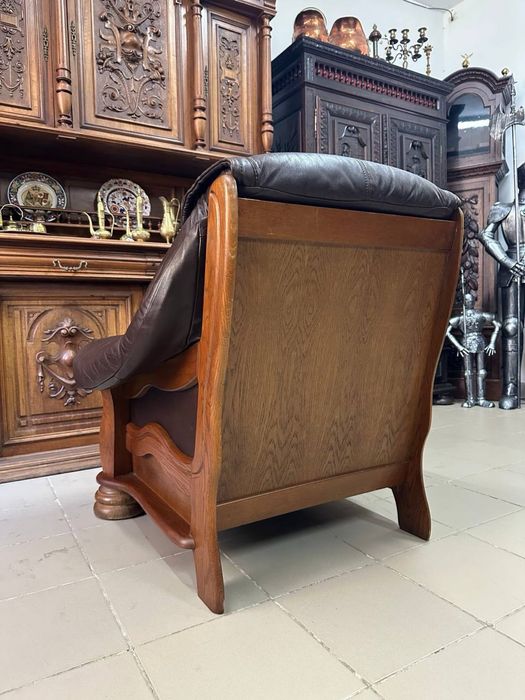 Шкіряний диван на дубовому каркасі кожа дерево 3777