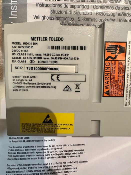 Васовой терминал Mettler Toledo IND131 DIN