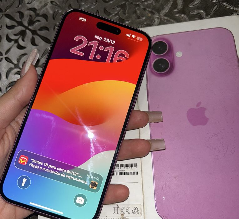 Iphone 16 plus rosa 256 gb com garantia