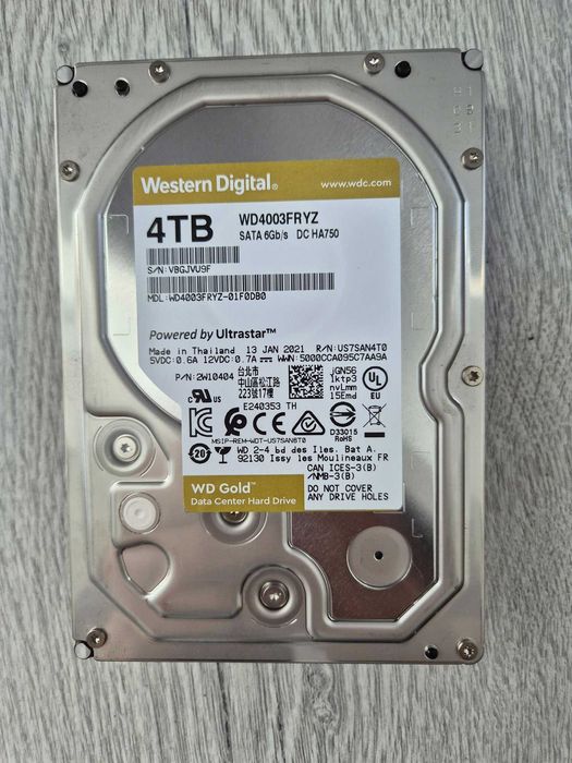 ТОП! як новий Жорсткий диск 4TB WD GOLD (SATA3\7200RPM\256MB). TradeIN
