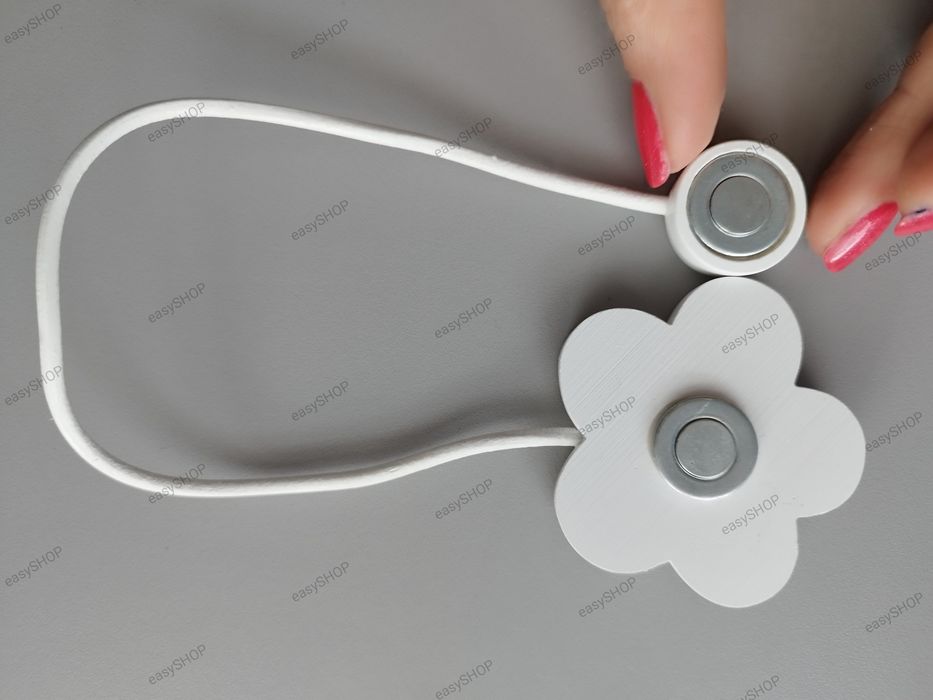 2 spinki klamry białe do firan zasłon na magnes