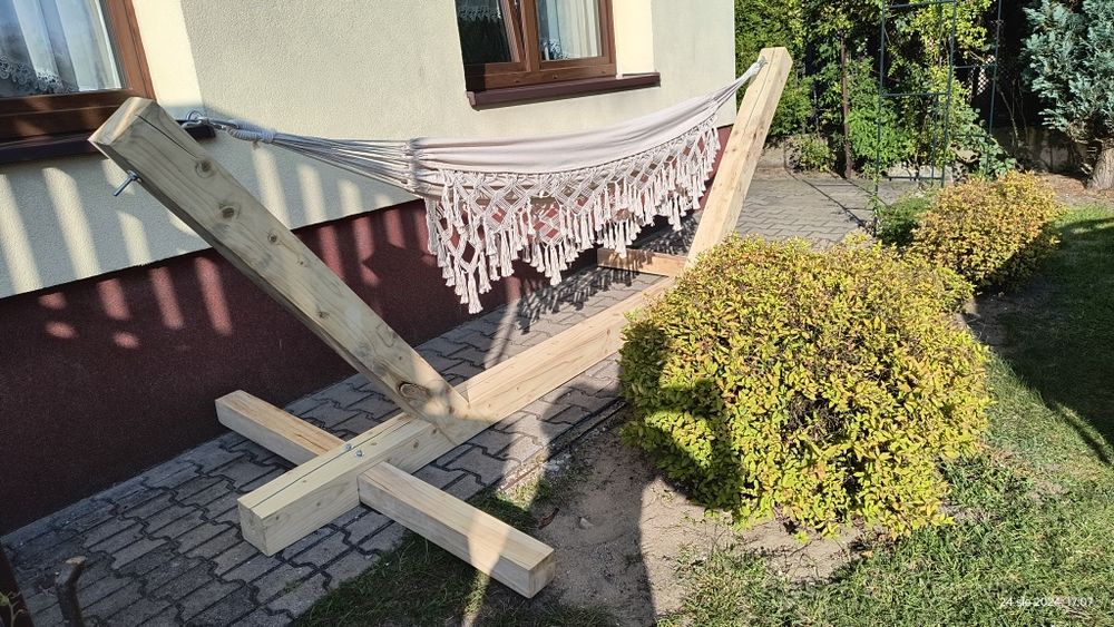 Hamak drewniany ogrodowy tarasowy