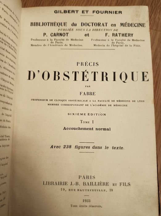 Obstétrique - Fabre (1931 - 2 Volumes)