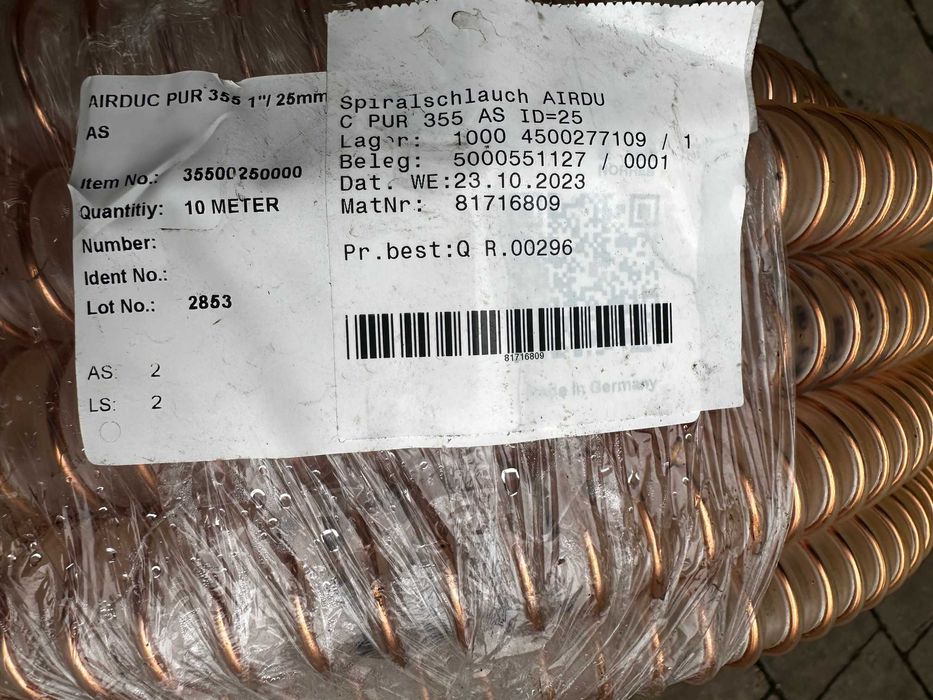 Wąż ssawny AIRDUC PUR 355 AS fi 25 mm , 50 mm, 75 mm