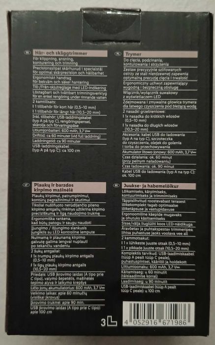 CIEN BEAUTY CBBT 3.7 A1, trymer/maszynka do włosów, NOWA