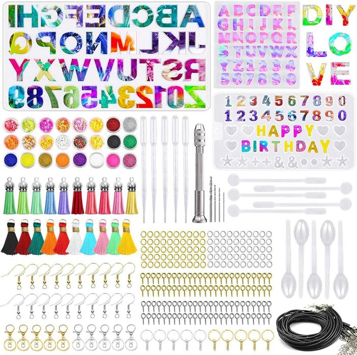 3 molde de silicone com alfabeto e números, resina epóxi com letras, para fazer pendente, porta-chaves, ENVIO GRATIS