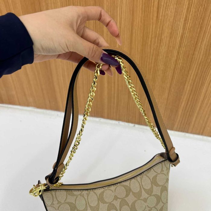 Жіноча сумка COACH Bolso de hombro Teri / Сумка багет Коач / жіноча сумочка Коуч