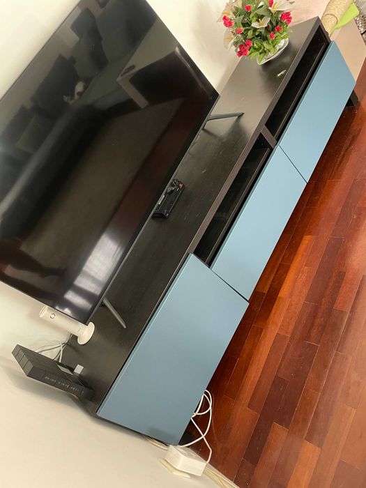 Móvel TV IKEA como novo - Azul e castanho