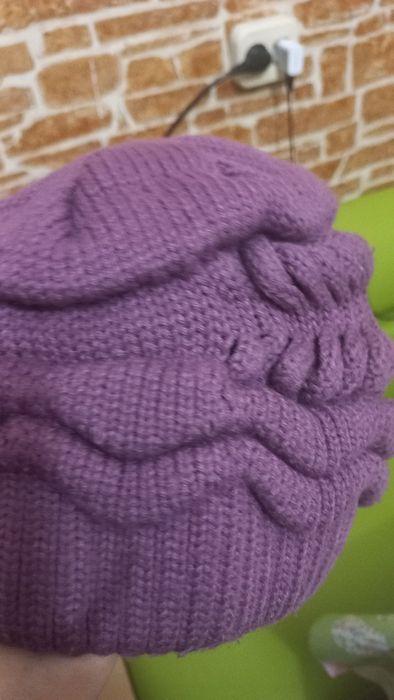 Зимова шапка жіноча, подвійна шапка, тепла шапка, р.54-56