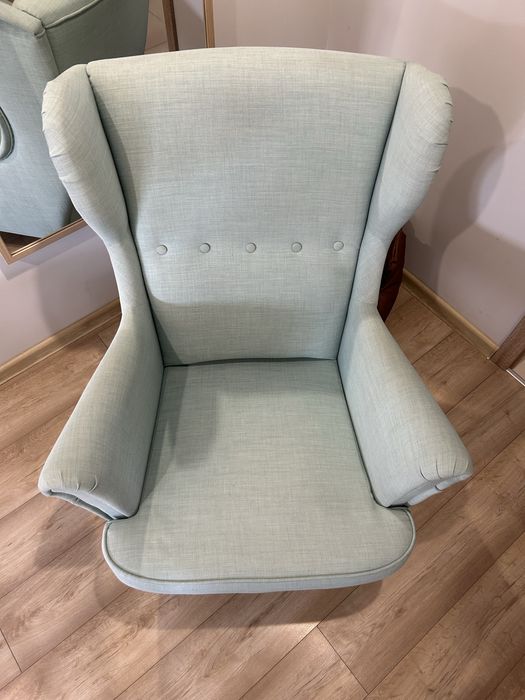 Fotel uszak Ikea Strandom kolor miętowy