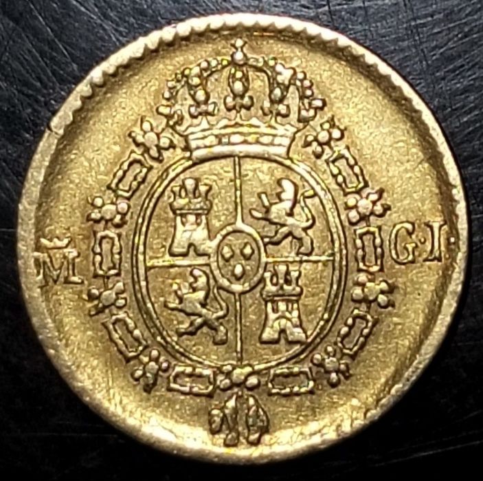 Moeda Ouro Meio Escudo 1817 Ferdinand VII Espanha Rara Excelente Preço