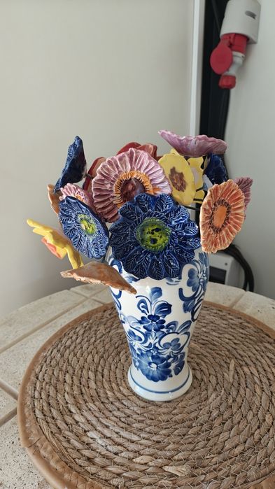 Kwiaty ceramiczne ręcznie robione 19 szt zestaw 3
