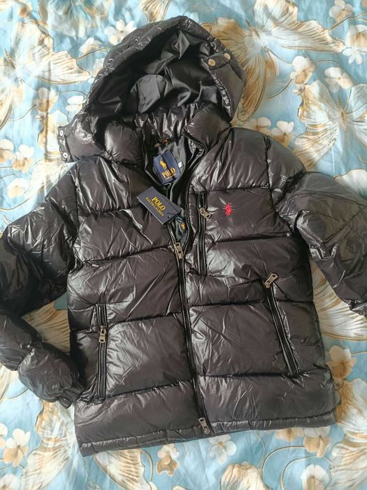 Kurtka pikowana, zimowa Polo Ralph Lauren - czarna błyszcząca, rozmiar M