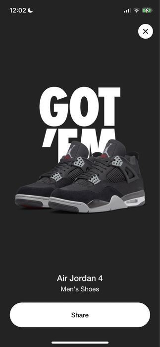Jordan 4 Retro “Black Canvas”
