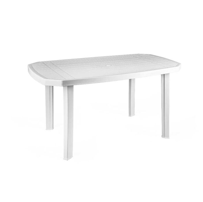 Mesa de resina branca 140 x 90 cm
