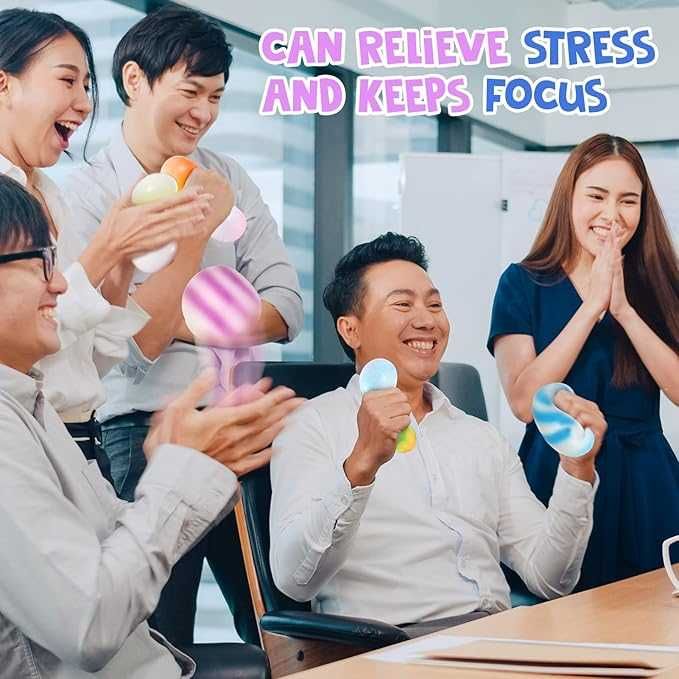 Силиконовый мячик антистресс диаметром 5.5 см ZaxiDeel - набор 4 шт.