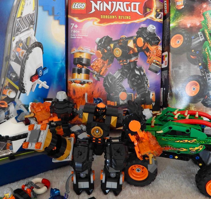 Paka 4 zestawy lego, City Ninjago Technic, świat robotów, Mech