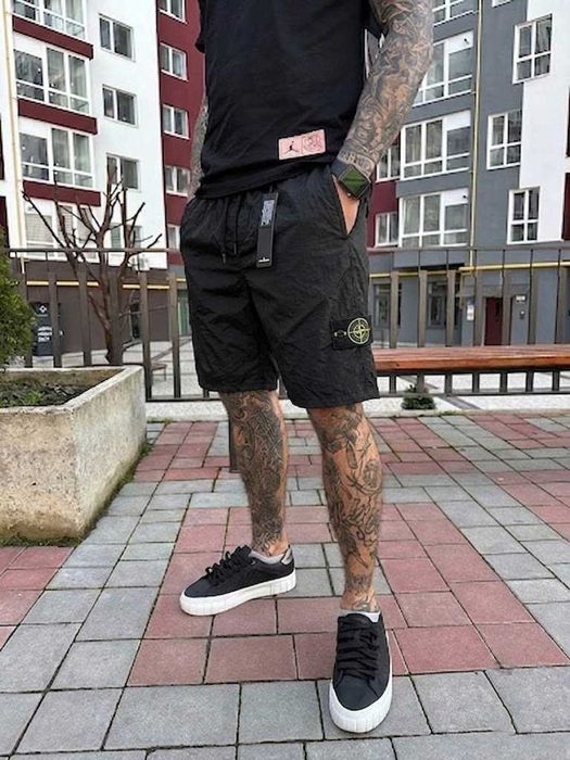 Шорты Stone Island Черные » Стон Айленд Нейлонові Шорти » XS S M L XL