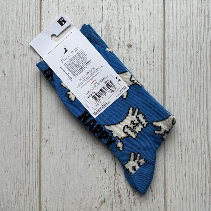 Niebieskie skarpety Happy Socks Cloud Dog crew socks uniseks P003194