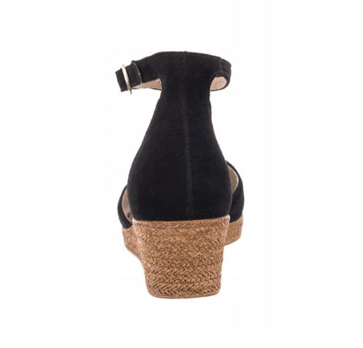 Buty Damskie Sandały na Platformie Skórzane Ryłko Czarne 3MBE3_X