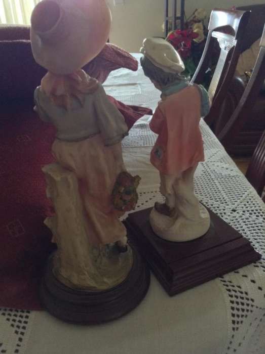 par de estatuetas decorativas portuguesas marfinite
