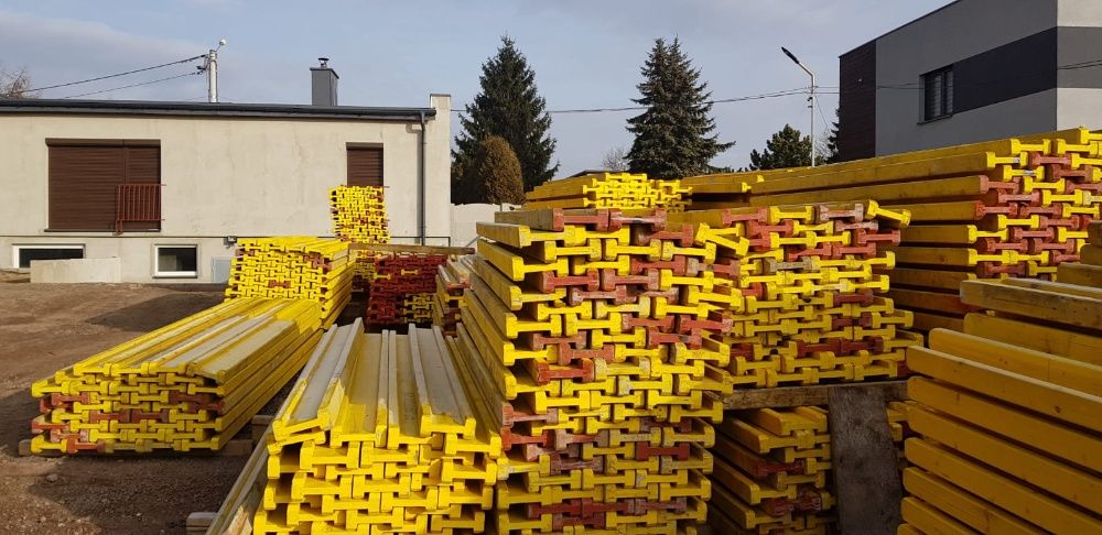 Szalunki systemowe stropowe ścienne fundamentowe stemple wynajem podpory skośne pionujące zaciski blaty dźwigary głowice trójnogi ankry ściągi słupy