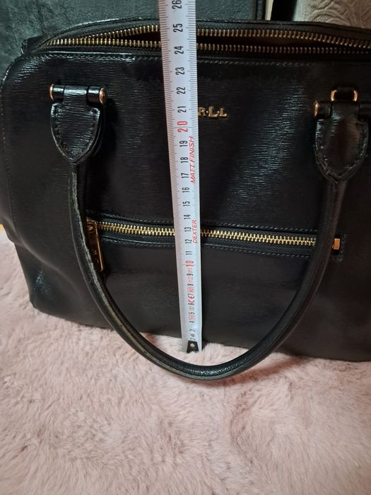 Ralph Lauren RLL black czarna torebka do ręki średnia  saffiano