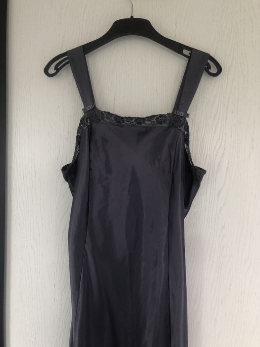 Szara długa koszula nocna damska bielizniana