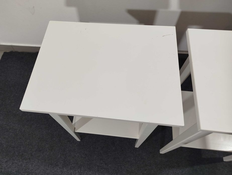 2x Mesa de Cabeceira Branco 46x35 cm HEMNES Ikea Usado