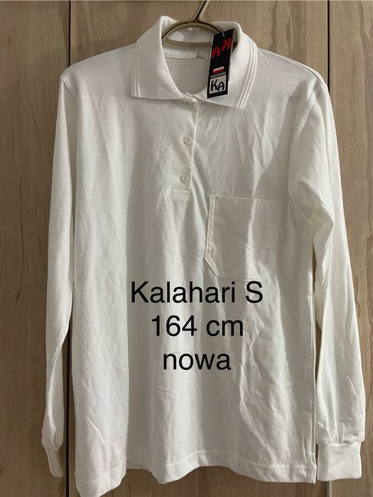 Kalhari S 164 cm bluzka długi rękaw biała nowa kołnierzyk