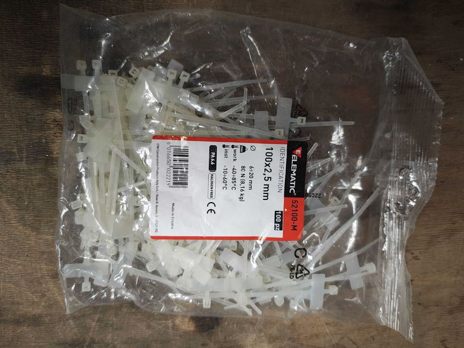 Opaska kablowa 2,5X100 z tabliczką opisową