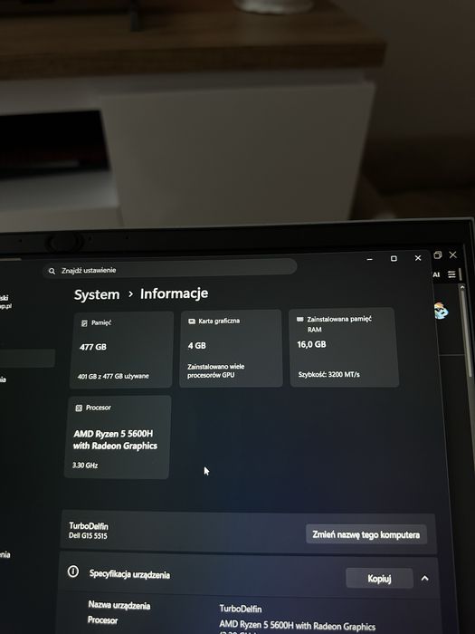 Dell G15 5515 Ryzen 5 / RTX 3050 / 16 GB RAM / 512 GB SSD