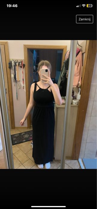 dluga sukienka czarna r.S/XS