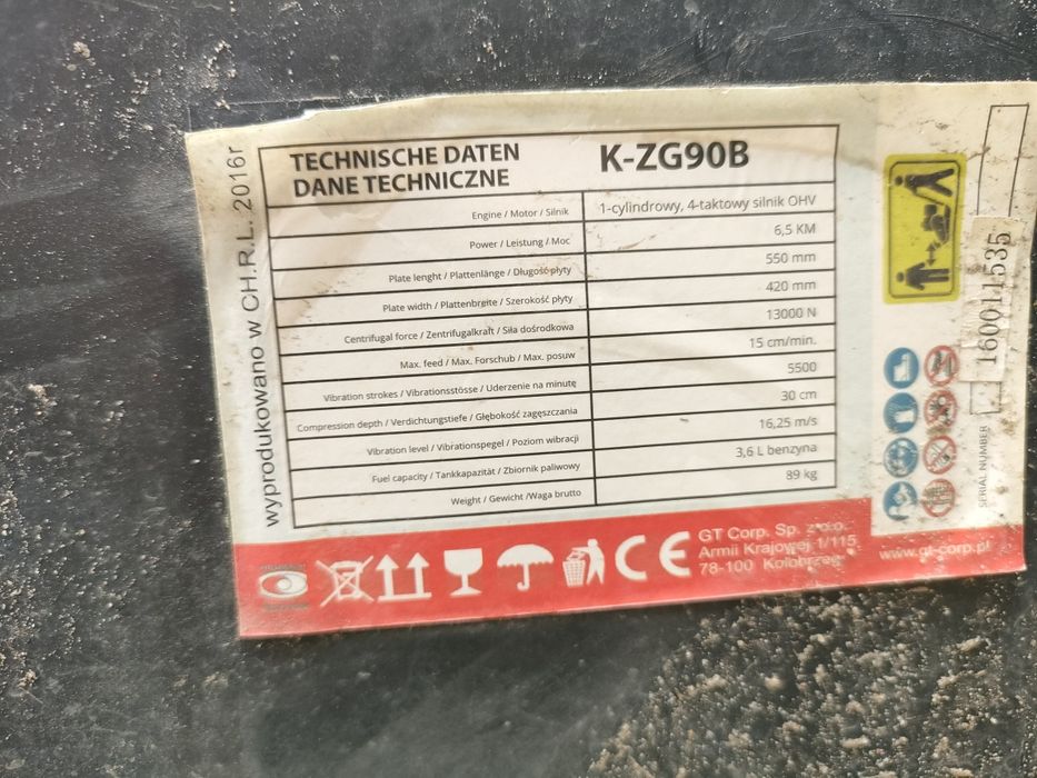 Zagęszczarka Kaltmann 196cm3 nie Honda 90kg