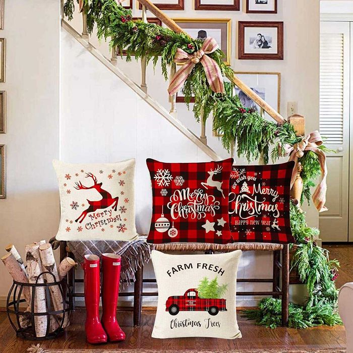4 Pack capas de Natal para almofadas novo