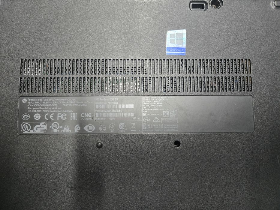 Ноутбук HP provoking 650 G3