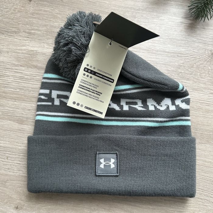 Шапка Under Armour Mens Halftime Pom Beanie Grey нова оригінал