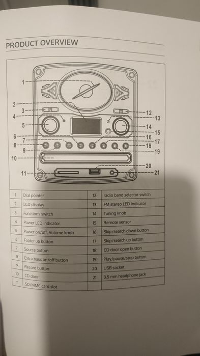 Wieża Auna 388-DAB + gramofon